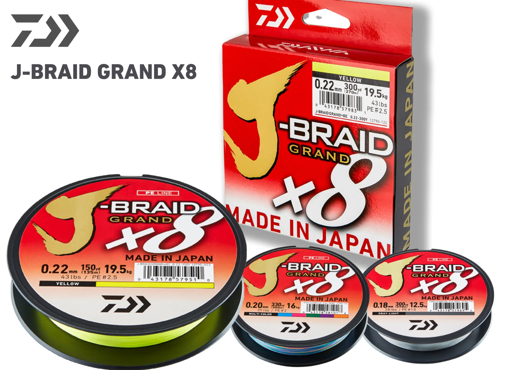 Clearance Onkitukku J-Braid Grand X8 Chartreuse 0,06mm 19,5kg 135m