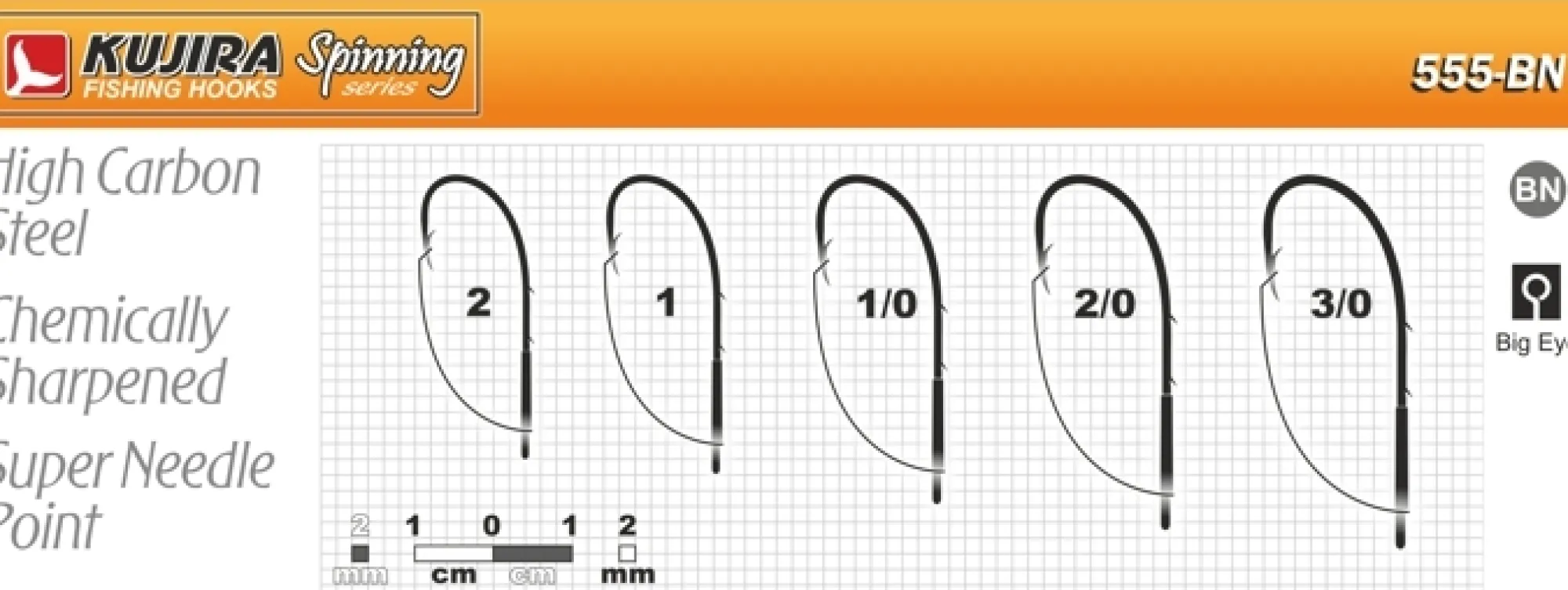 Outlet KUJIRA 555BN Ruohosuojakoukku #2/0 5kpl