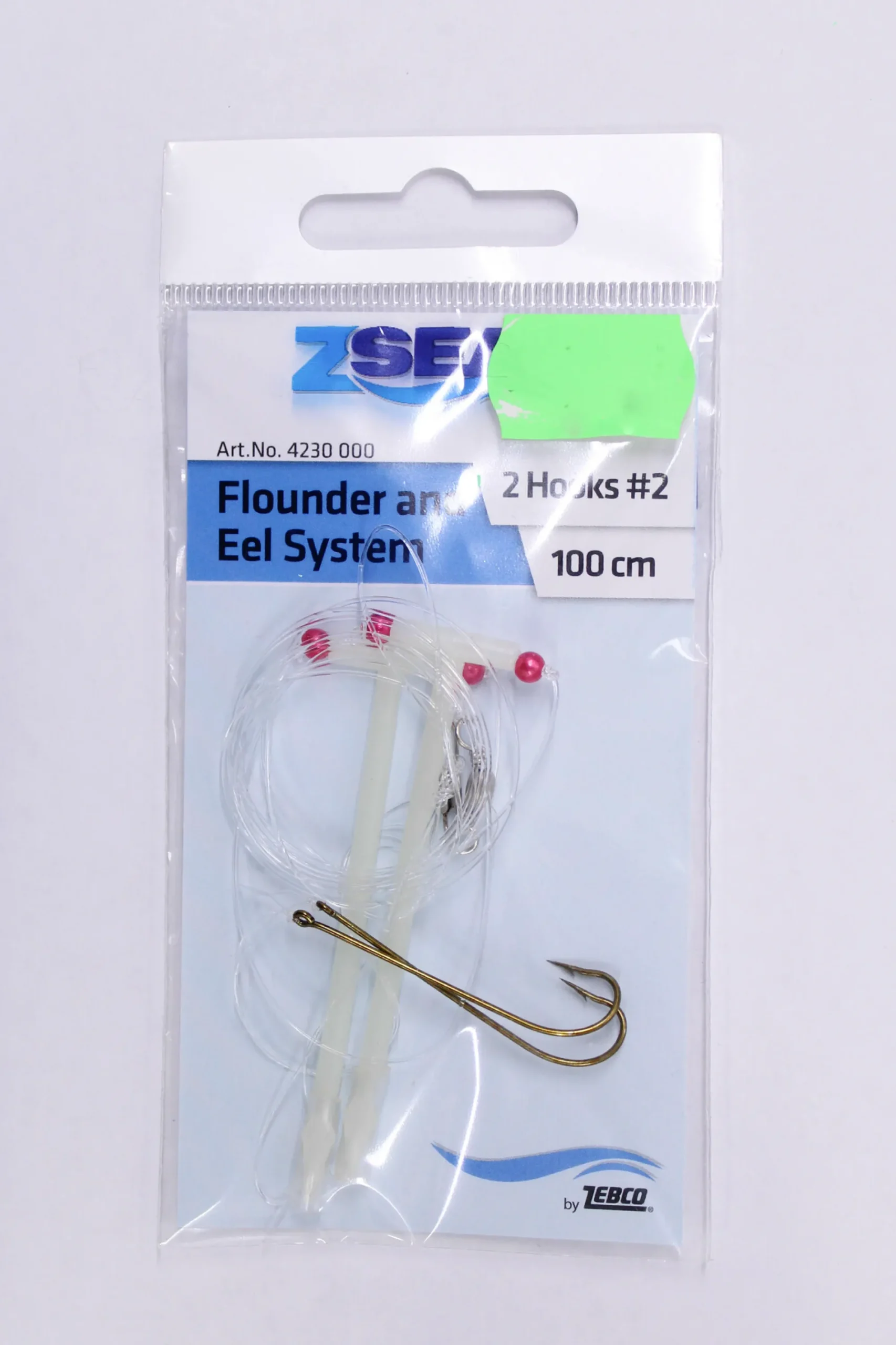 Zebco Litka kahdella fosfori puomilla. Kaksi pitkää koukkua #2