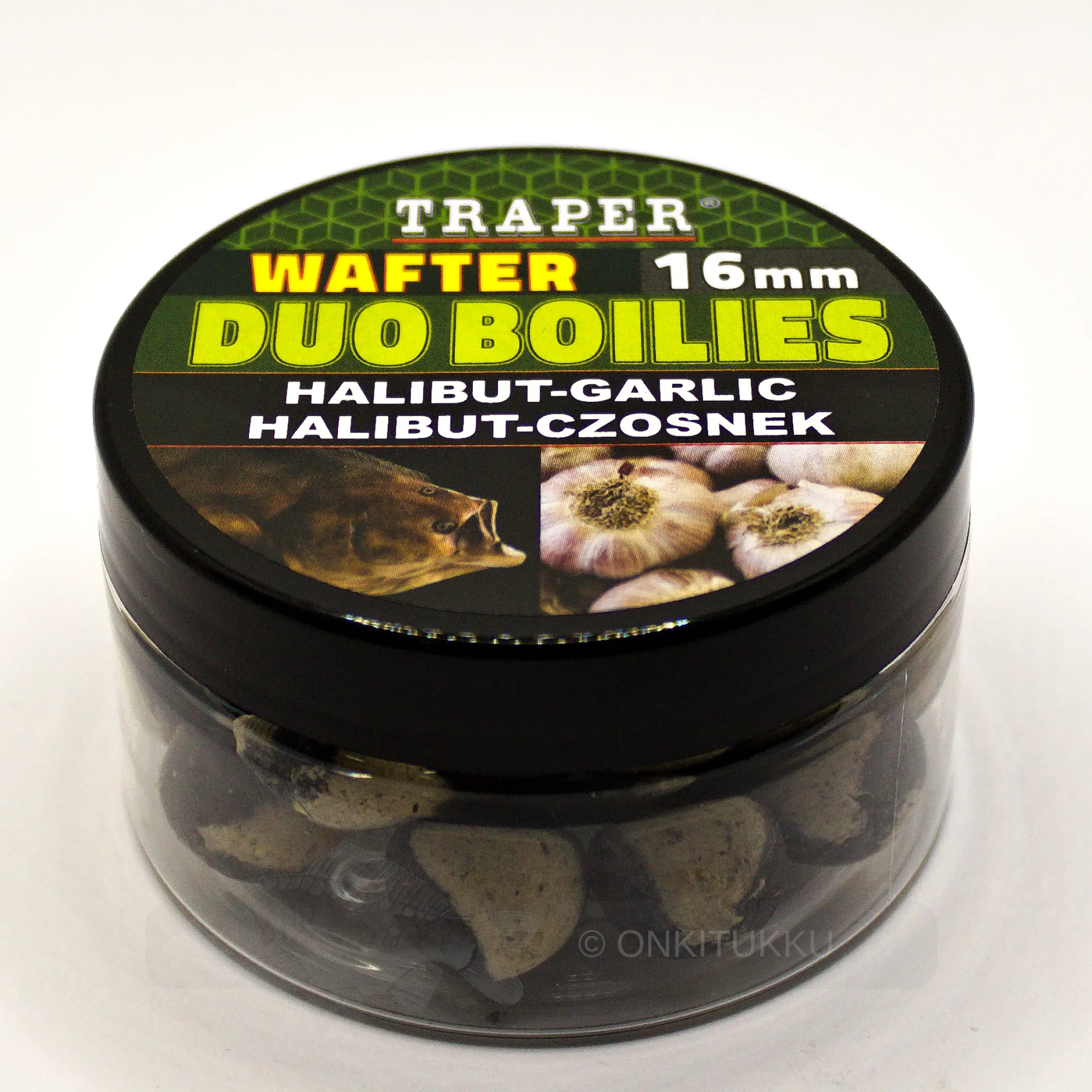 Best Traper Wafter Duo Boilies Halibut/Garlic, pallas/valkosipuli 16mm 40g